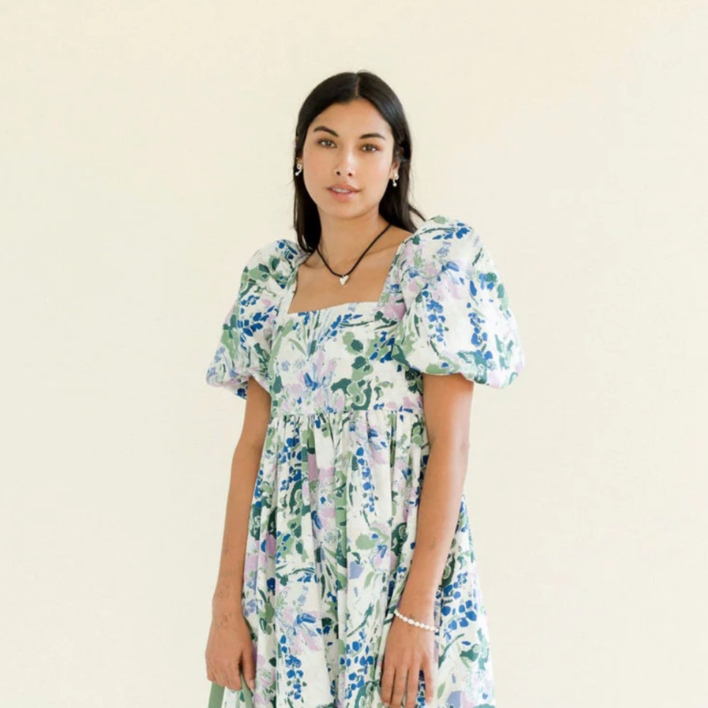 A Bronze Age Sonnet Midi Dress in ‘90s Splash